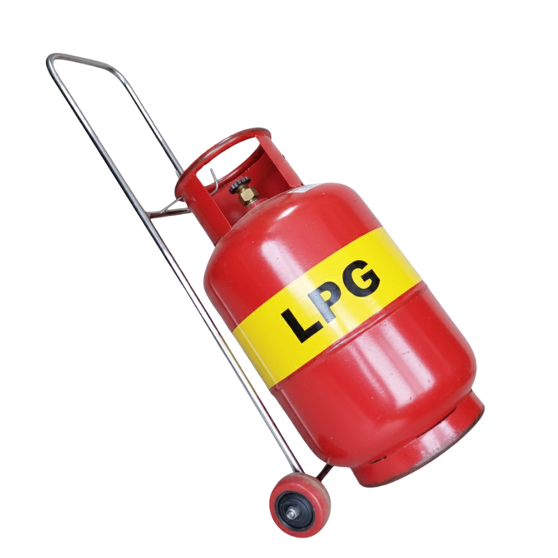 Heavy-Duty LPG Gas Cylinder Trolley with Wheels | Steel Cylinder Stand Cart | Easy Move Kitchen Gas Holder